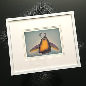 Ohotaq Mikkigak 'Owl Bear' Professionally Framed Art Card